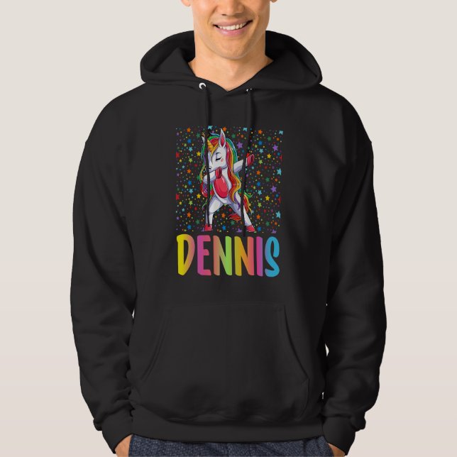 Dabbing Unicorn Dennis Hoodie (Framsida)