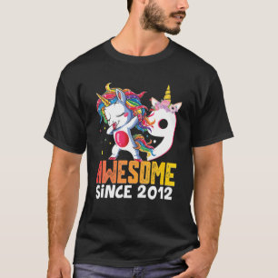 Dabbing Unicorn Fantastisk sedan 2012 Gift 9th Bir T Shirt