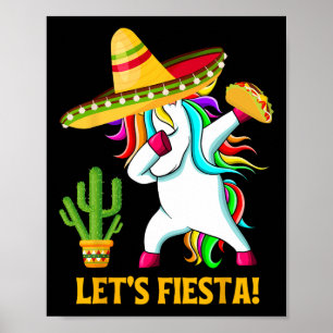 Dabbing Unicorn Funny Cinco De Mayo Kids Girls Poster