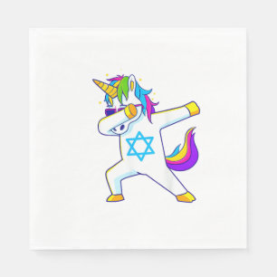 Dabbing Unicorn Hanukkah Jewish Dancing Chanukah K Pappersservett