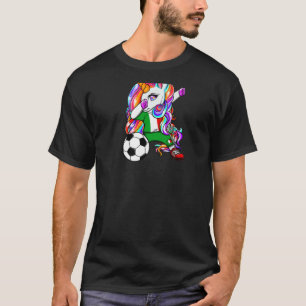 Dabbing Unicorn Italien Soccer Fläkt Jersey Italia T Shirt