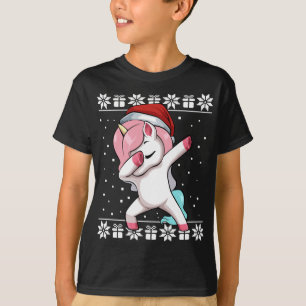 Dabbing Unicorn jul Pajama Cute Ugly X-Mas S T Shirt