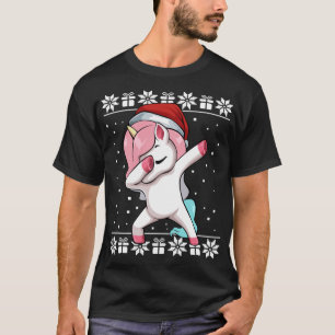 Dabbing Unicorn jul Pajama Cute Ugly X-Mas S T Shirt