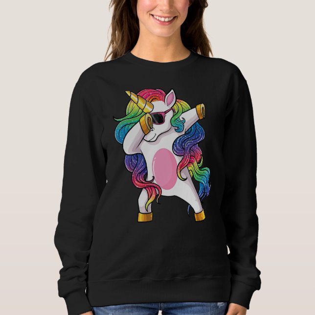 Dabbing Unicorn Kids Boys Manar Dab Unicorn T Shirt (Framsida)