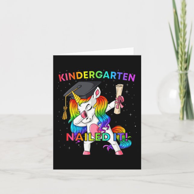 Dabbing Unicorn Kindergarten Nailed it Studenten Kort (Framsida)