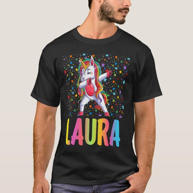 Dabbing Unicorn Laura T Shirt (Framsida)
