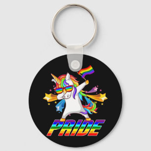 Dabbing Unicorn Lgbt Gay pride Nyckelring