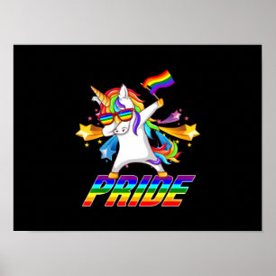 Dabbing Unicorn LGBT Gay pride Poster
