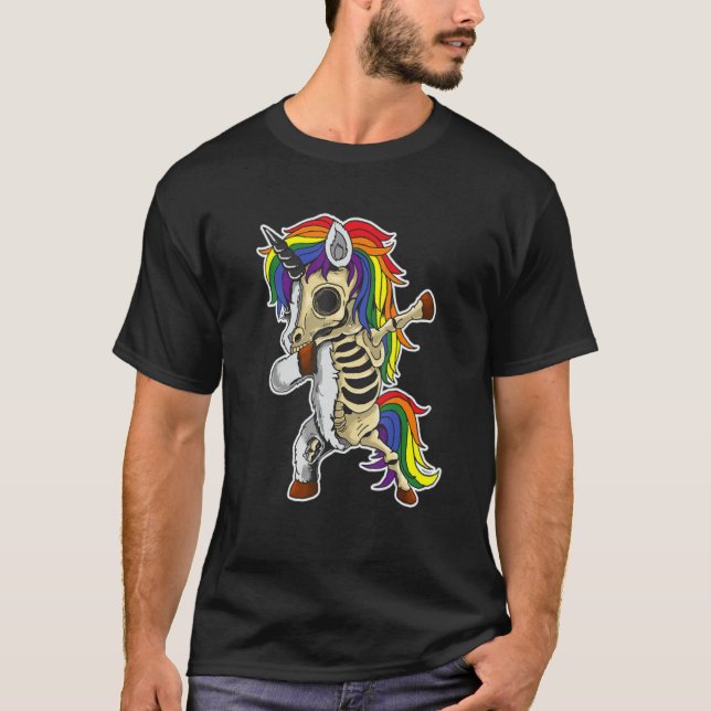 Dabbing Unicorn Lgbt Pride   Halloween 2022   Cute T Shirt (Framsida)