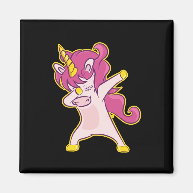 Dabbing Unicorn Magnet (Framsidan)