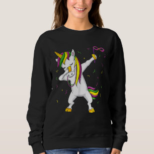 Dabbing Unicorn Mardi Gras Funny Girls Kids Dab T Shirt