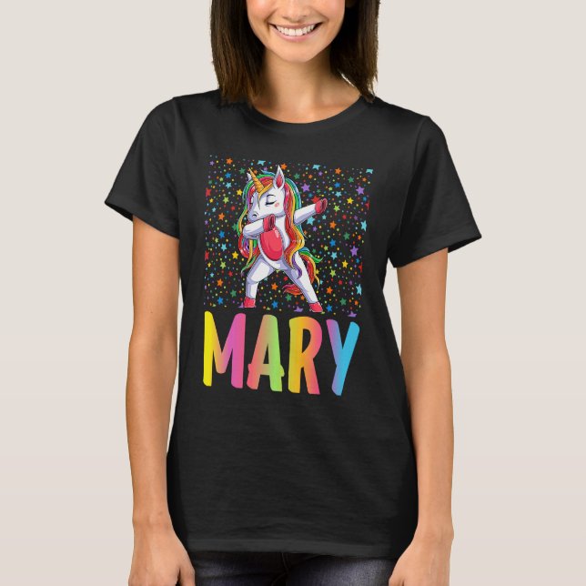 Dabbing Unicorn Mary T Shirt (Framsida)
