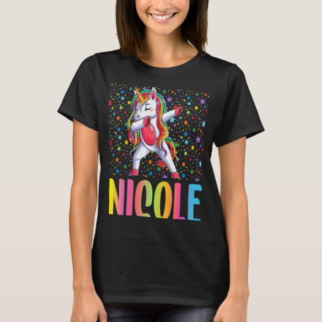 Dabbing Unicorn Nicole T Shirt (Framsida)