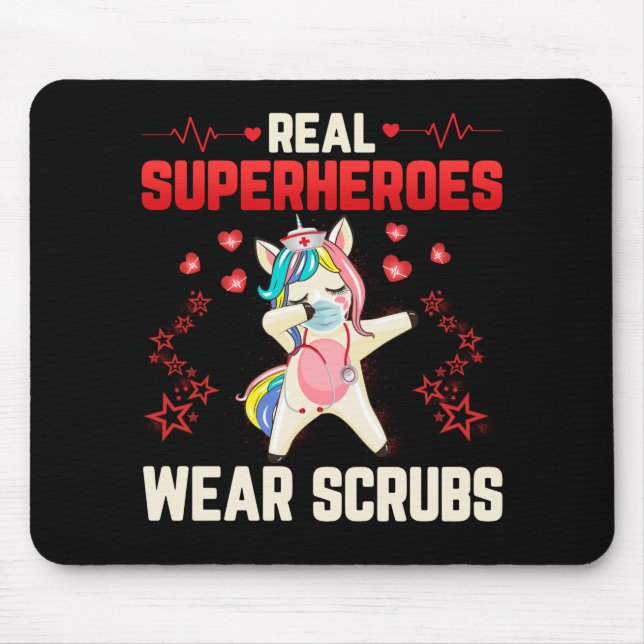 Dabbing Unicorn Nurse Wearing Facemask Real Musmatta (Framsidan)