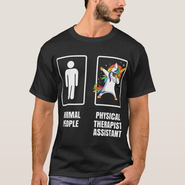 Dabbing Unicorn PhysiTherapist Assistant PT T Shirt (Framsida)