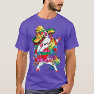 Dabbing Unicorn Poncho Poncho Hat Cinco de Mayo T Shirt