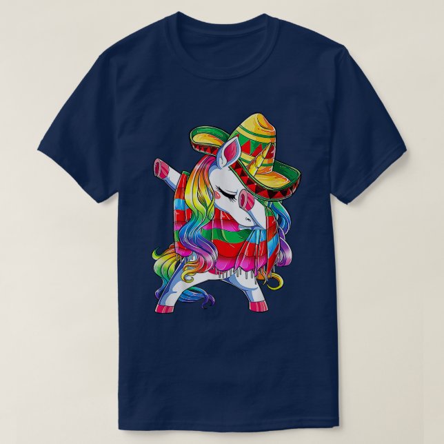 Dabbing Unicorn Poncho Poncho Hat Shirt Cinco De M T (Design framsida)