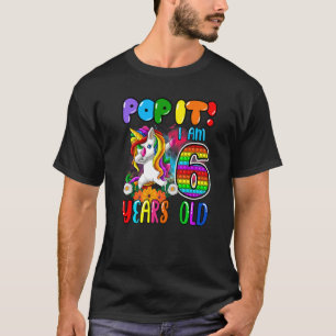 Dabbing Unicorn Pop Jag är 6 år gammal Fidget 6e T Shirt