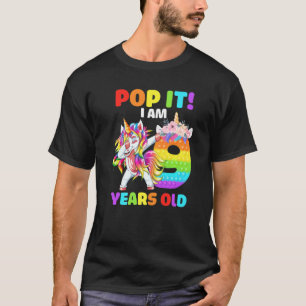 Dabbing Unicorn Pop Jag är 9 år gamla barn 9:e B T Shirt
