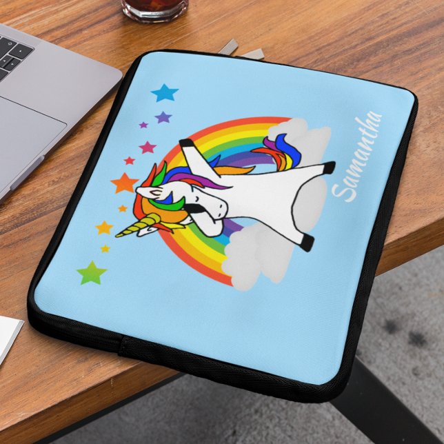 Dabbing Unicorn Rainbow Personlig bärbar dator Laptop Fodral (Skapare uppladdad)