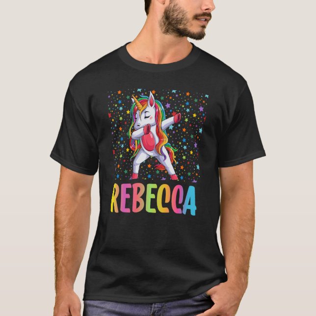 Dabbing Unicorn Rebecca T Shirt (Framsida)