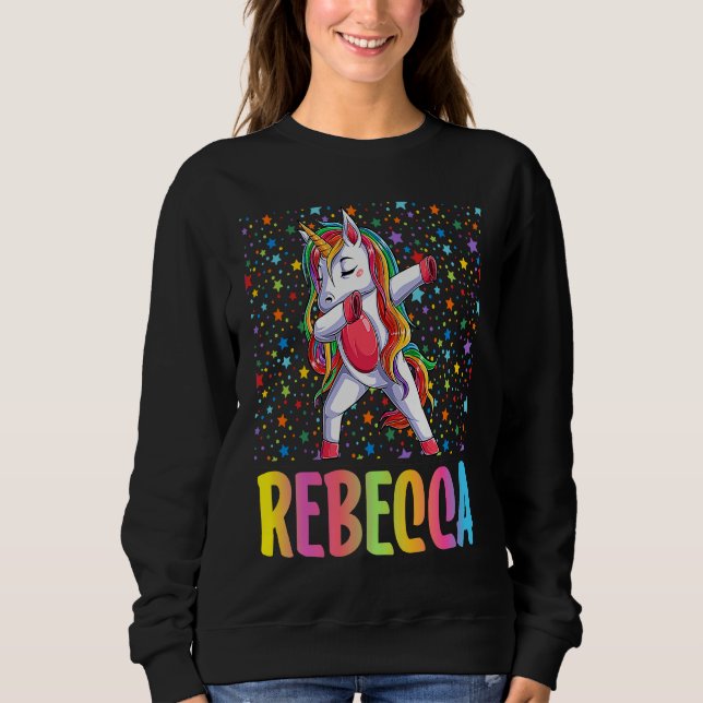 Dabbing Unicorn Rebecca T Shirt (Framsida)