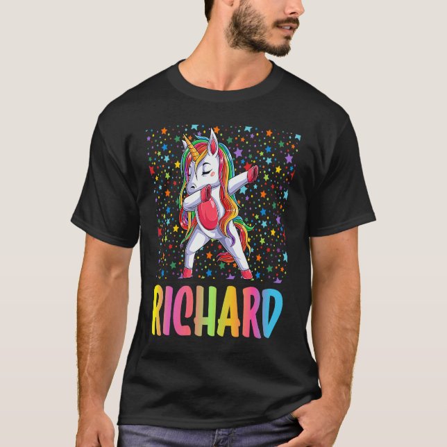 Dabbing Unicorn Richard T Shirt (Framsida)