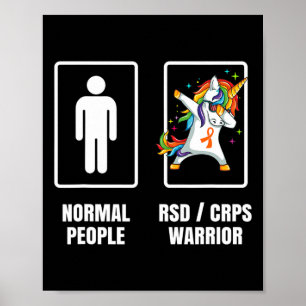 Dabbing Unicorn RSD Crps Warrior Survivor kommer b Poster