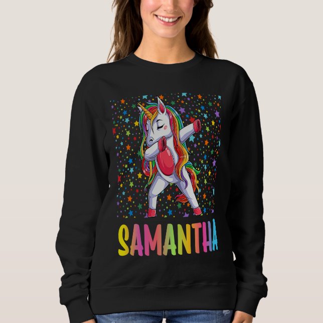 Dabbing Unicorn Samantha T Shirt (Framsida)