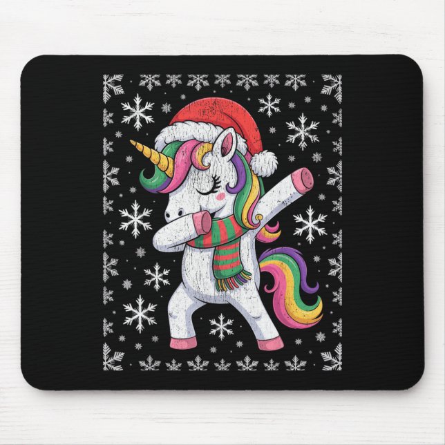 Dabbing Unicorn Santa Hat Christmas Xmas Dab  Musmatta (Framsidan)