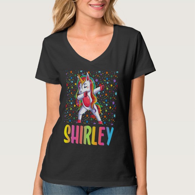 Dabbing Unicorn Shirley T Shirt (Framsida)