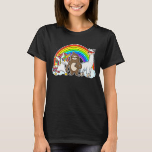 Dabbing Unicorn Sloth Llama Rainbow Animal Lover T Shirt