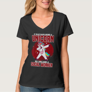 Dabbing Unicorn Social Worker Mystical Creates T Shirt