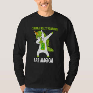 Dabbing Unicorn som säger Cerebral Palsy Warriars  T Shirt