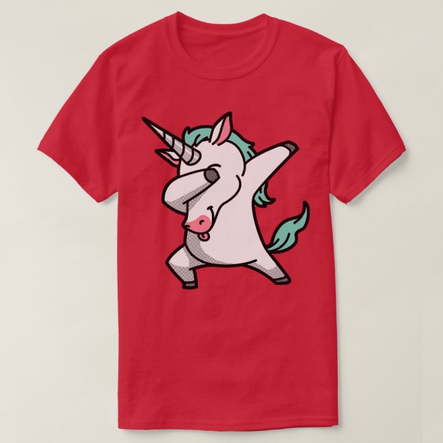 Dabbing Unicorn T Shirt (Design framsida)
