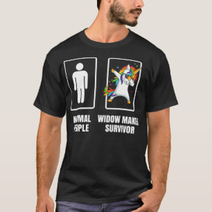 Dabbing Unicorn Widow Maker Heart Attack Survivor T Shirt