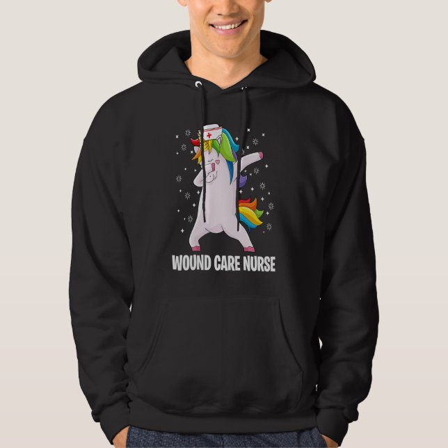 Dabbing Unicorn  Wound Care Nurse Wound Ostomy Nur Hoodie (Framsida)