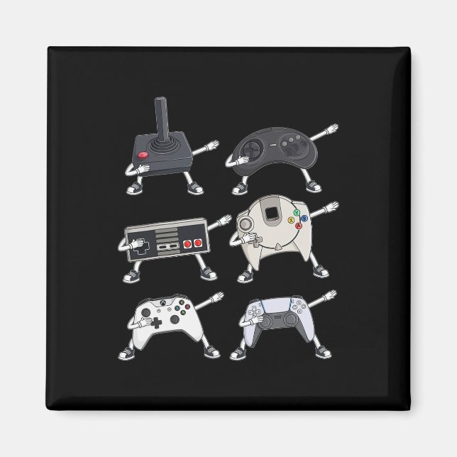 Dabbing Video Gamer Controller Roligt Boys Kids Ga Magnet (Framsidan)