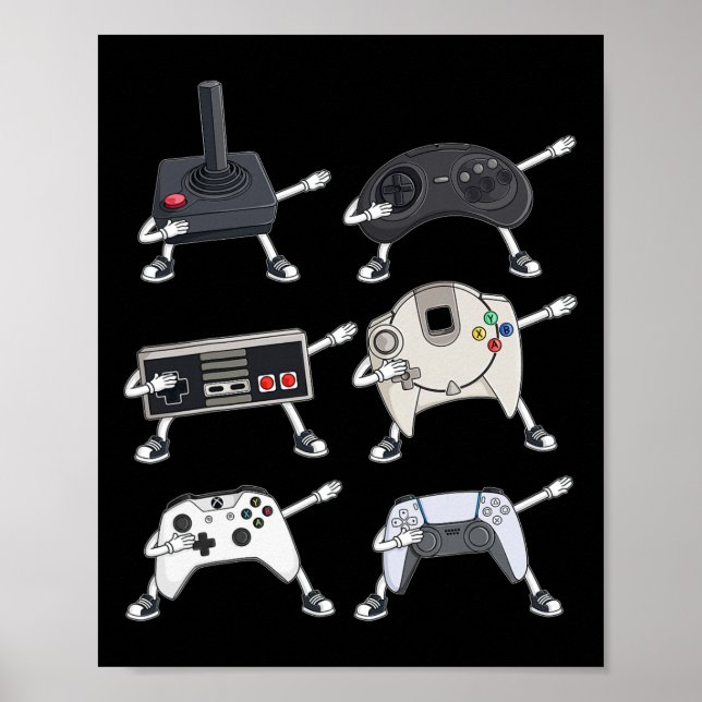Dabbing Video Gamer Controller Roligt Boys Kids Ga Poster (Framsidan)
