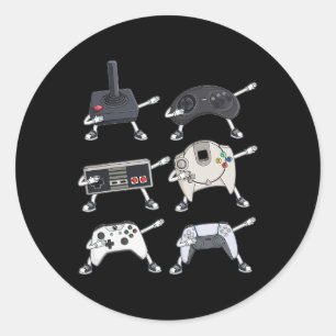 Dabbing Video Gamer Controller Roligt Boys Kids Ga Runt Klistermärke