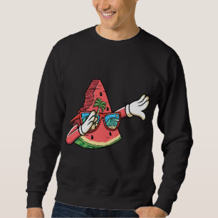 Dabbing Watermelon Kawaii Dab Summer Fruit Melon L Lång Ärmad Tröja