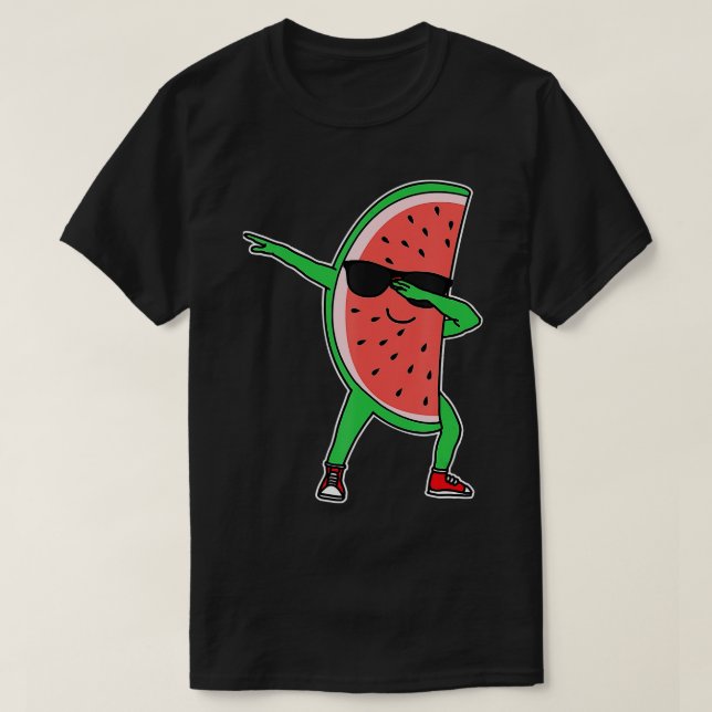 Dabbing Watermelon Kawaii Dab Summer Fruit Melon L T Shirt (Design framsida)