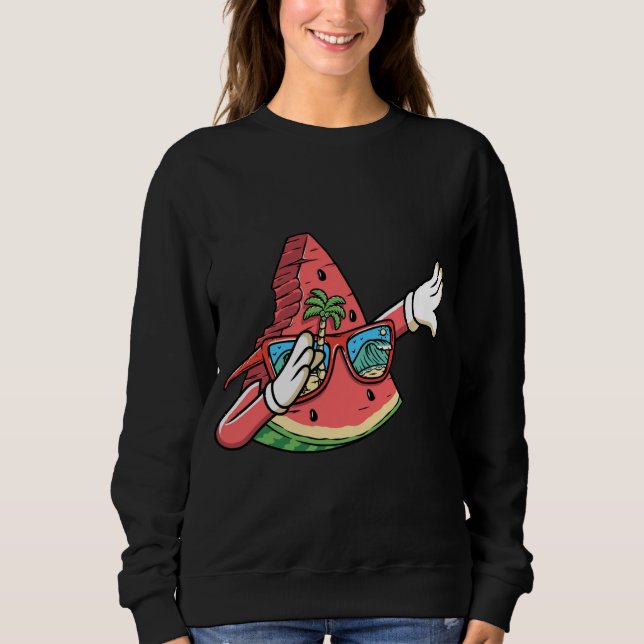 Dabbing Watermelon Kawaii Dab Summer Fruit Melon L T Shirt (Framsida)