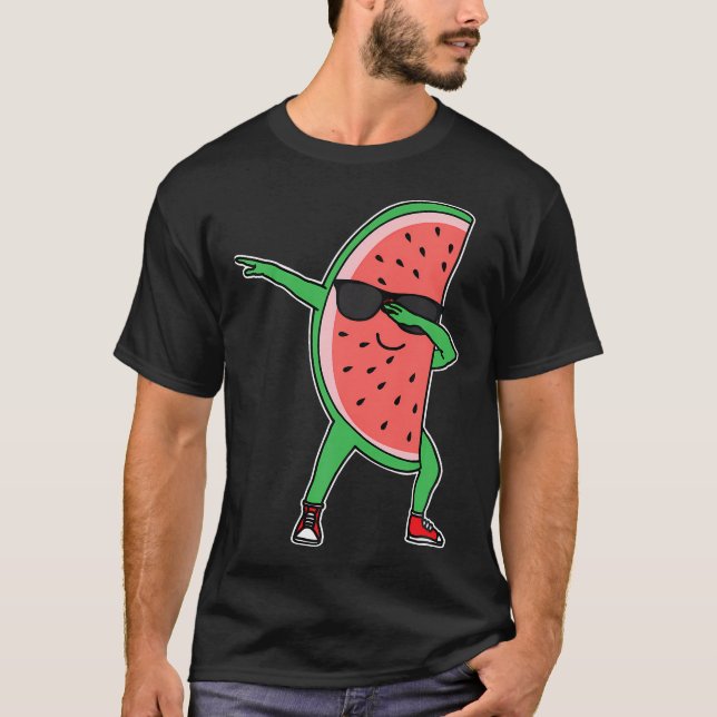 Dabbing Watermelon Kawaii Dab Summer Fruit Melon L T Shirt (Framsida)