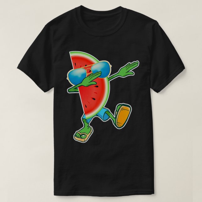 Dabbing Watermelon Melon Summer Fruit Älskare T Shirt (Design framsida)