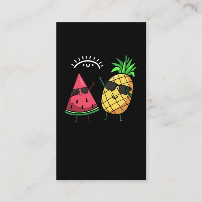 Dabbing Watermelon Pineapple Kawaii Summer Fruits Visitkort (Framsida)