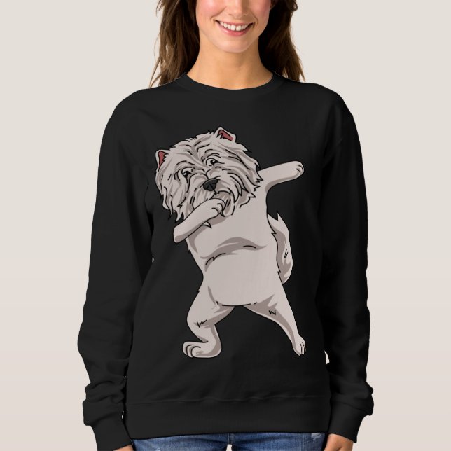Dabbing West Highland White Terrier T Shirt (Framsida)