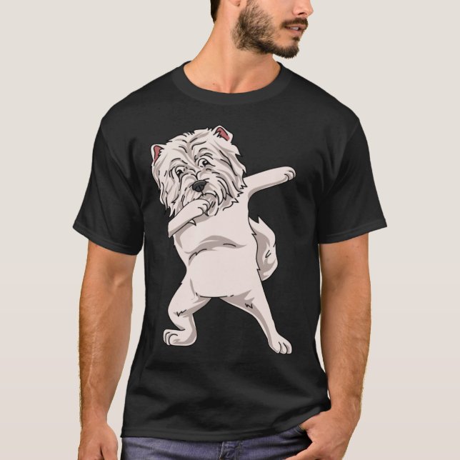 Dabbing West Highland White Terrier T Shirt (Framsida)