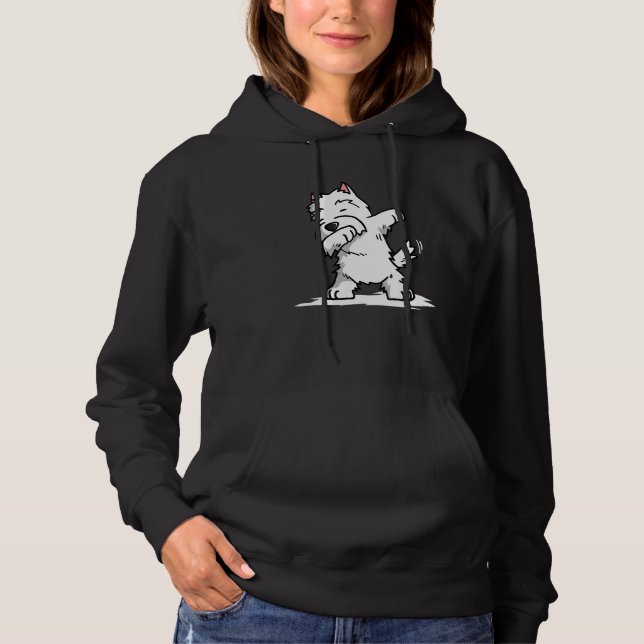 Dabbing Westie Funny Väster Highland White Terrier T Shirt (Framsida)