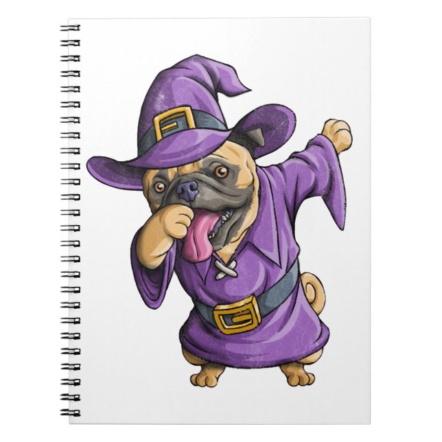 Dabbing Witch Pug Cute Halloween Pugs Funny Dab Anteckningsbok (Framsidan)